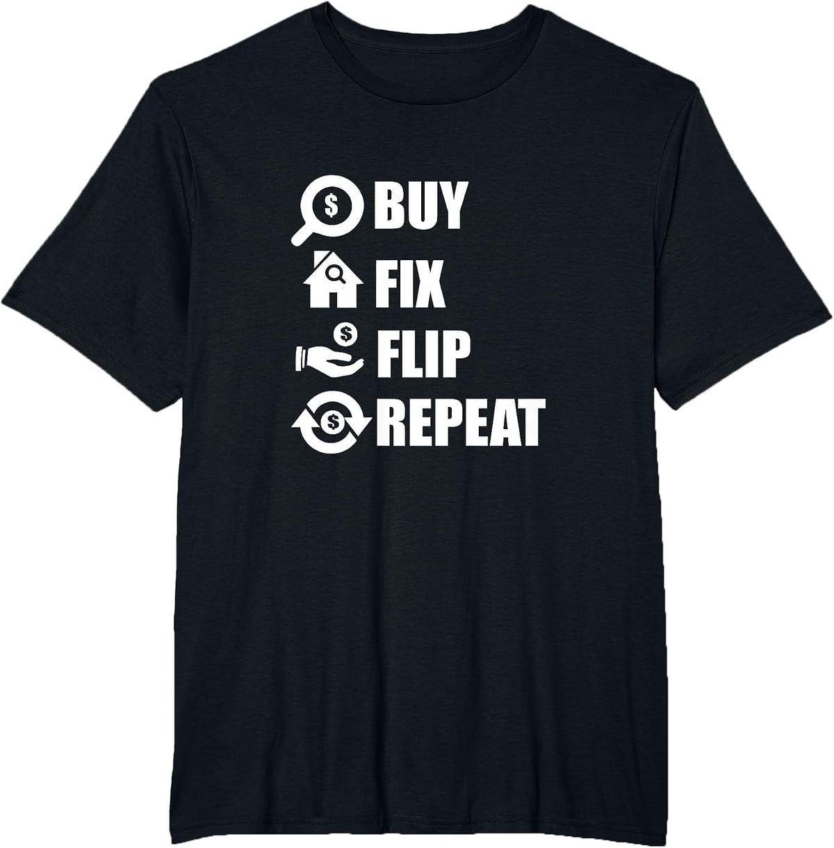 Real Estate Agent Supplies Clothing - Fix and Flip - Realtor T-Shirt - Black