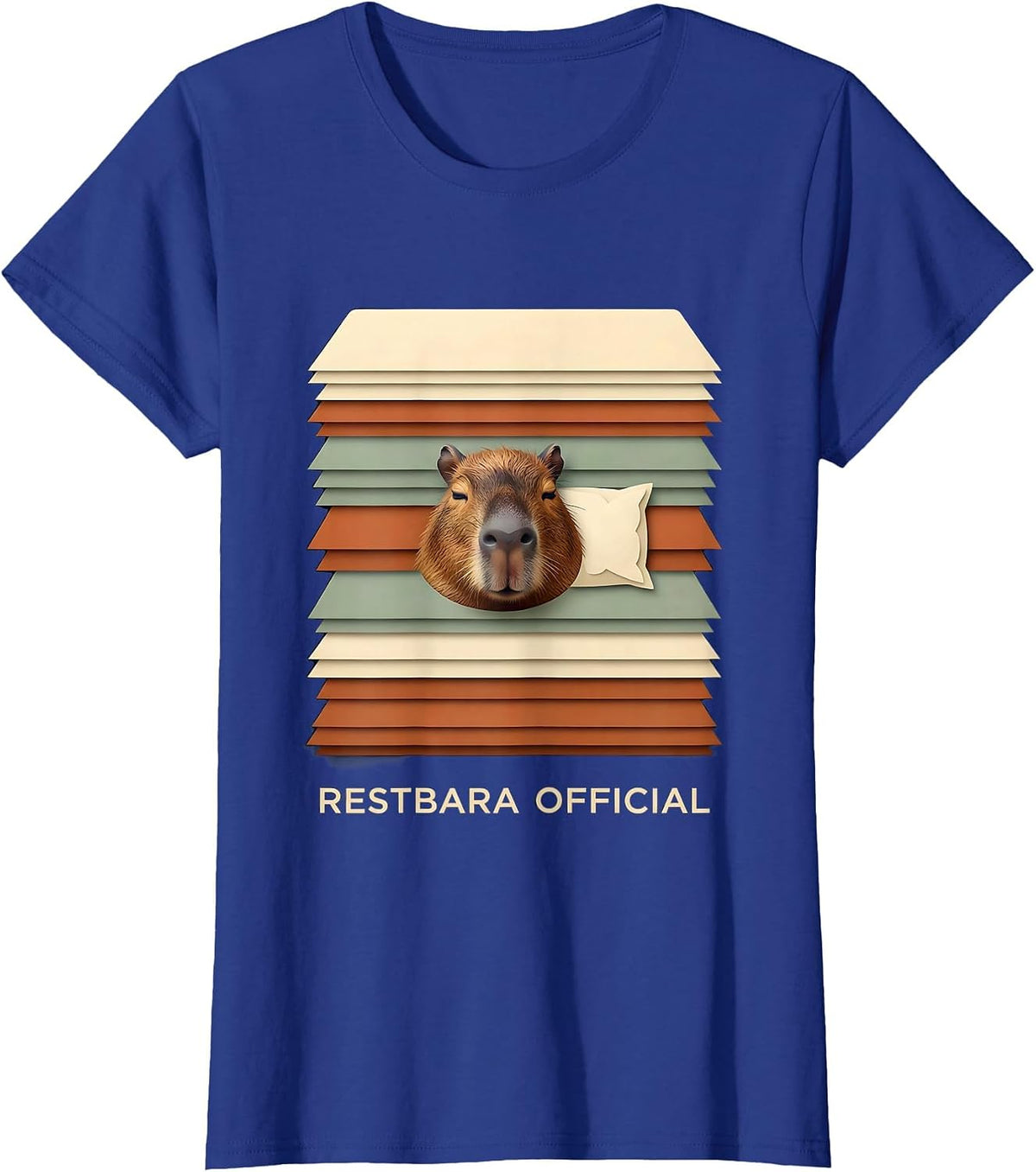 Women's Restbara Official Cute Capybara Sleepwear Pajama Kids Humor T-Shirt - Royal Blue