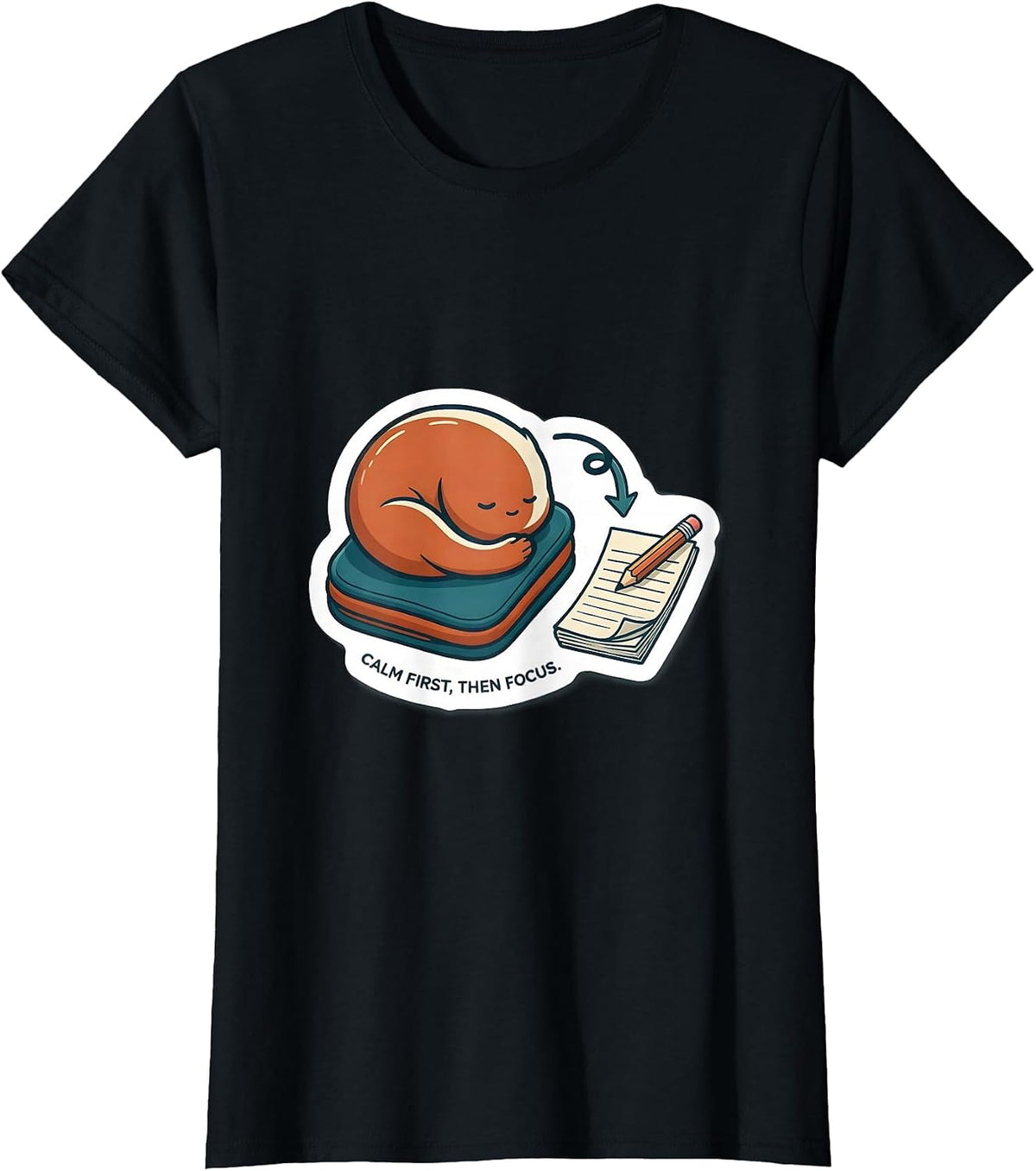 Women's Calm First, Then Focus Occupational Therapy Sensory T-Shirt - Black
