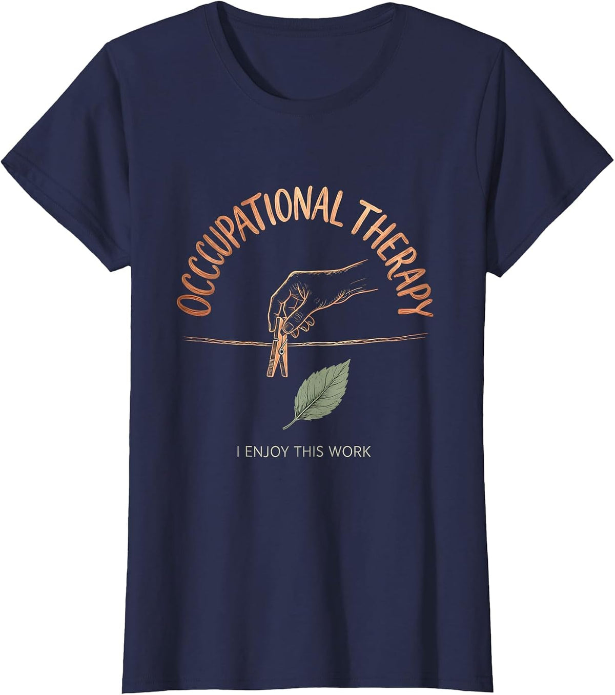 Women's Occupational Therapy I Enjoy This Work Boho T-Shirt - Navy Blue