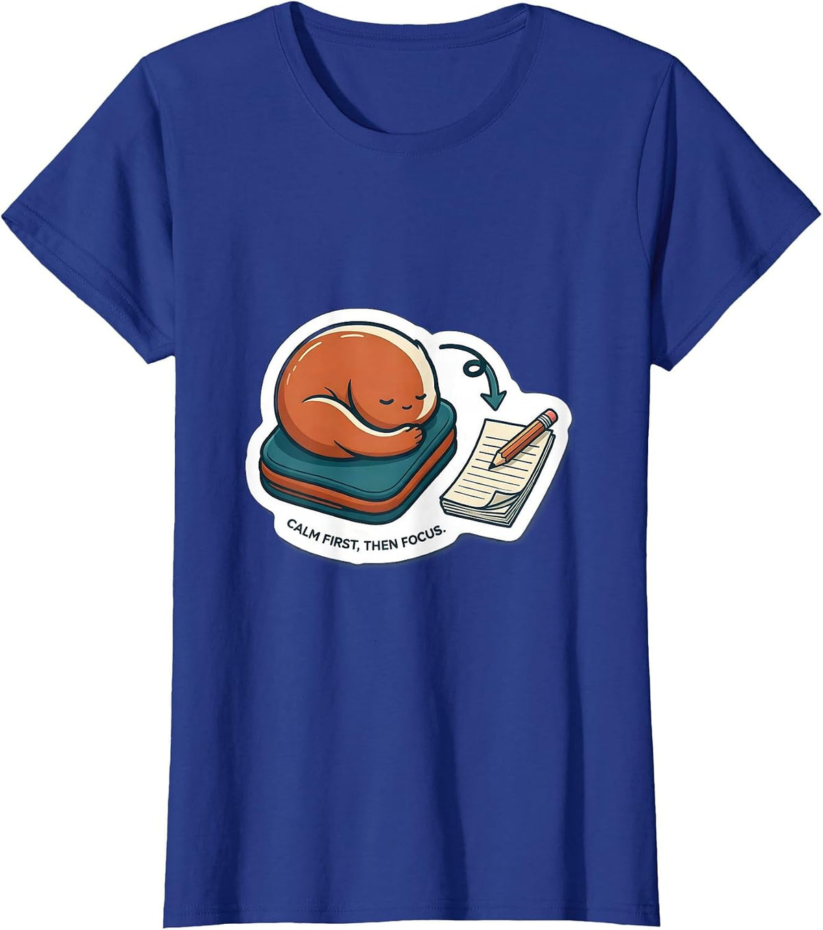 Women's Calm First, Then Focus Occupational Therapy Sensory T-Shirt - Royal Blue