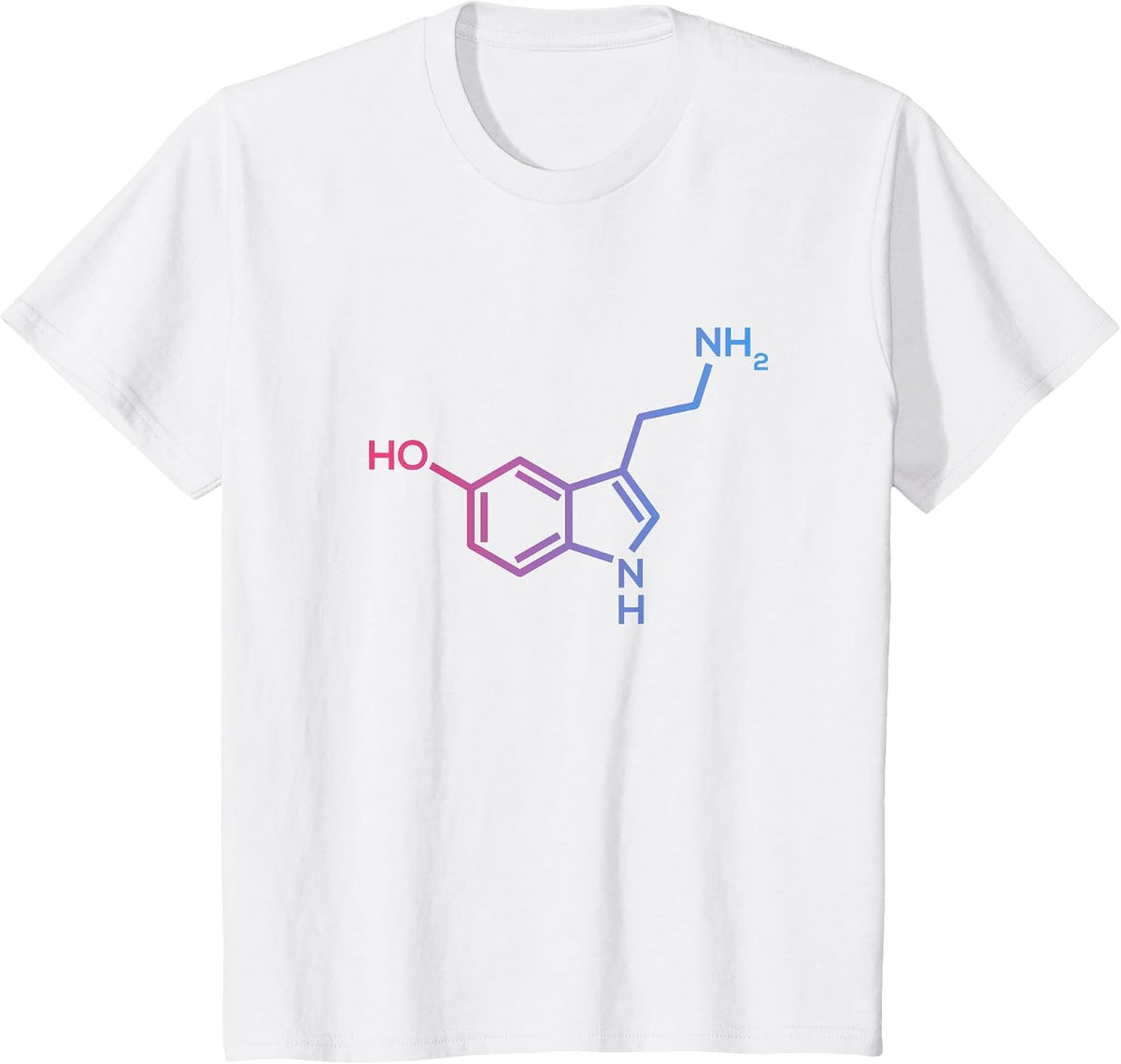 Serotonin Structure - Molecule of Happiness and Love Science T-Shirt - White