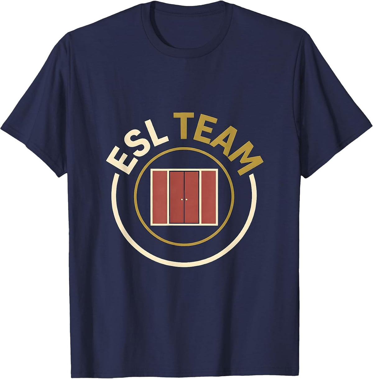 Men's ESL Team Wholesome Professional Dual Language Teacher T-Shirt - Navy Blue