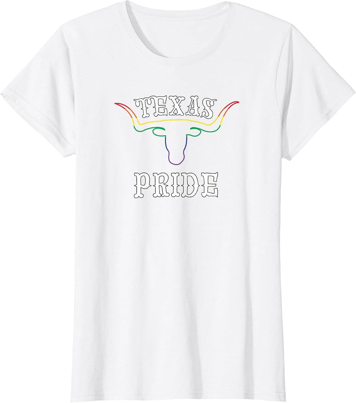 Rainbow Flag for Texas Gay Pride Month T-Shirt - White