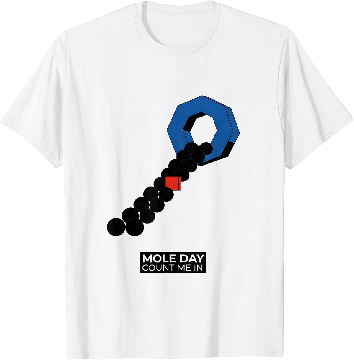 Men's Mole Day Count Me In Bauhaus Modernist Science Teacher T-Shirt - White