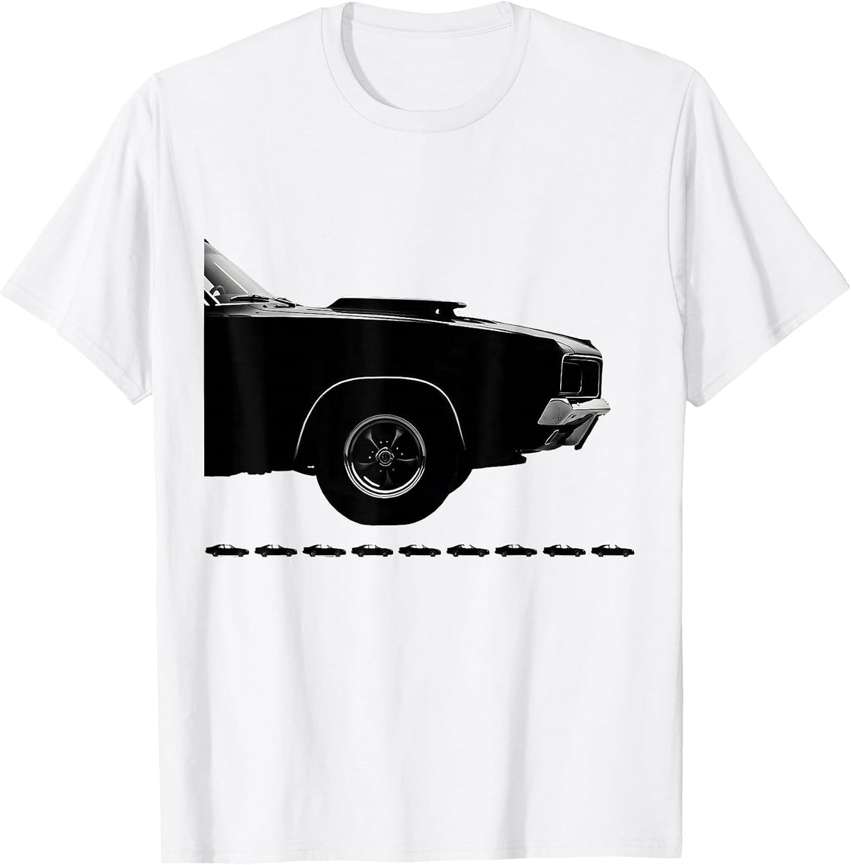 Men's Vintage Muscle Car Silhouette Classic Enthusiast Pride T-Shirt - White