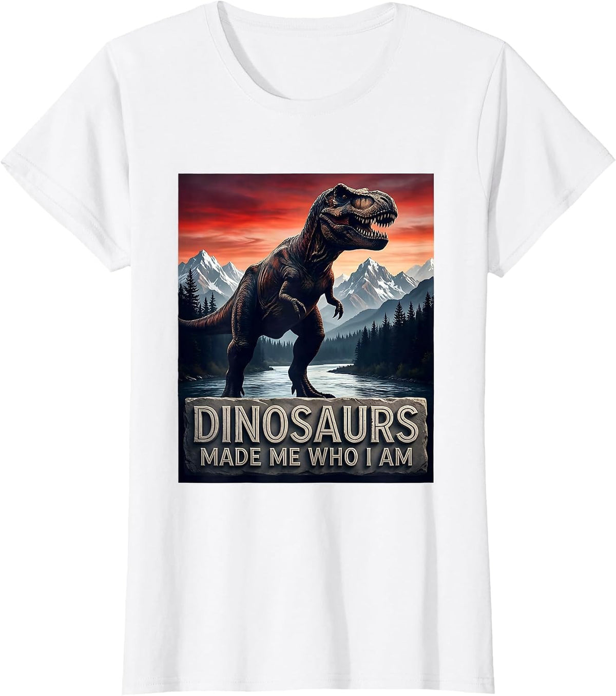 Women's Dinosaurs Made Me Who I Am Dino Design T-Shirt - White