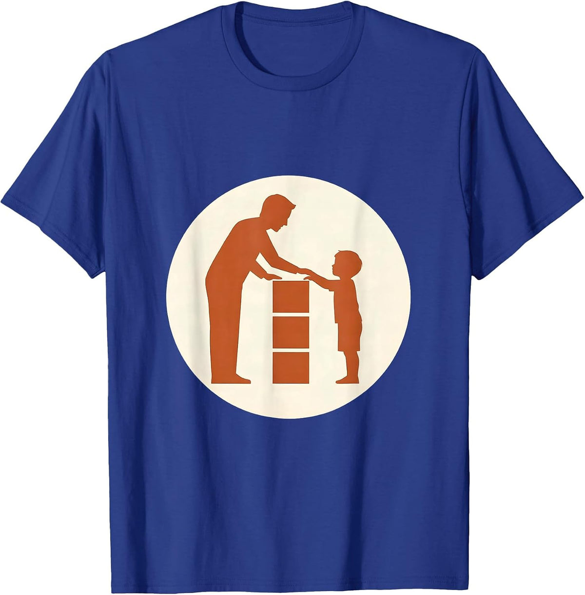Men's Occupational Therapy Building Blocks Illustration T-Shirt - Royal Blue