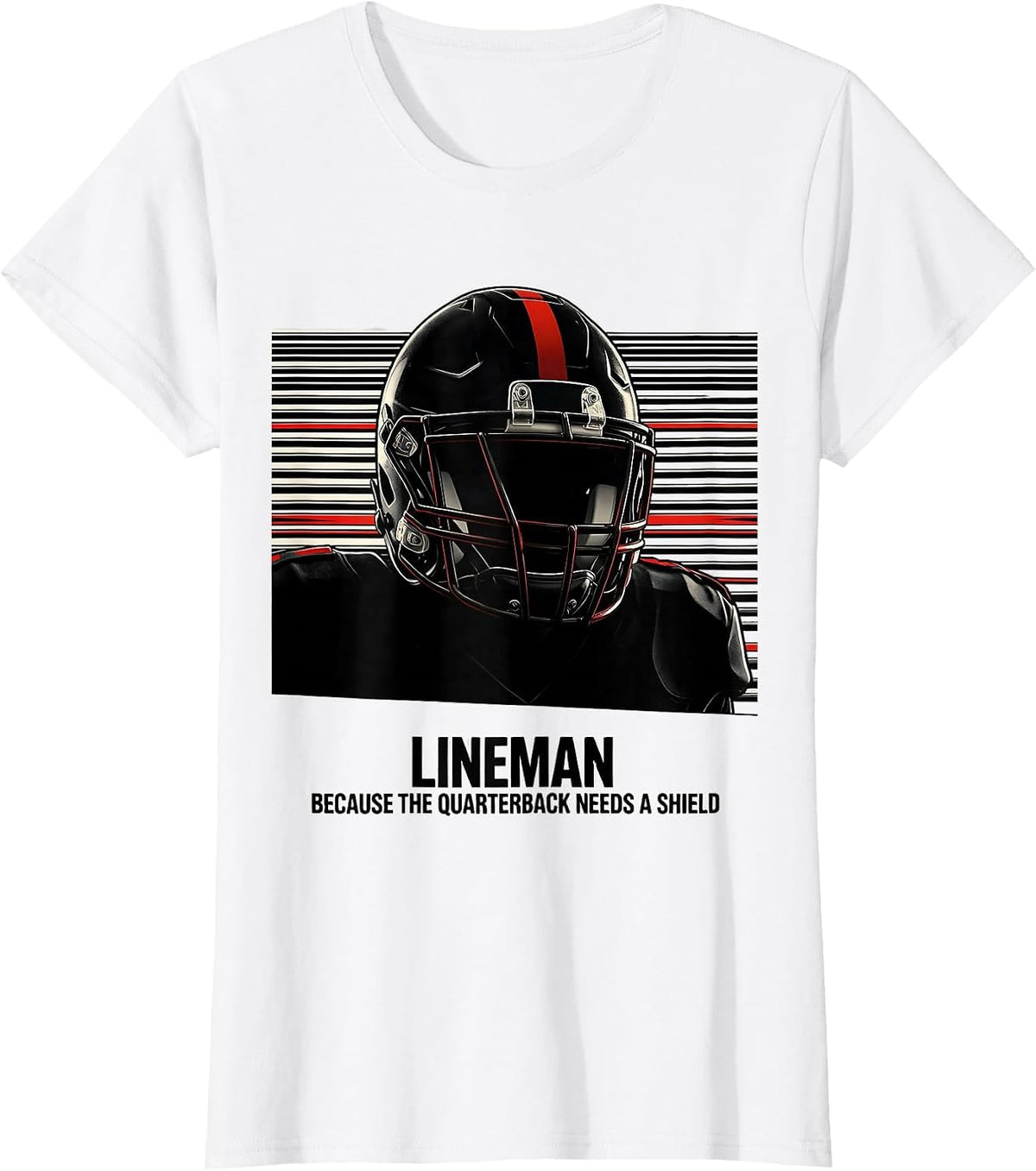 Women's Lineman Because The Quarterback Needs A Shield Funny T-Shirt - White