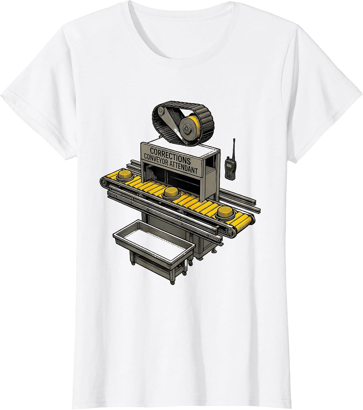 Corrections Conveyor Attendant Funny Police Officer Gift T-Shirt - White