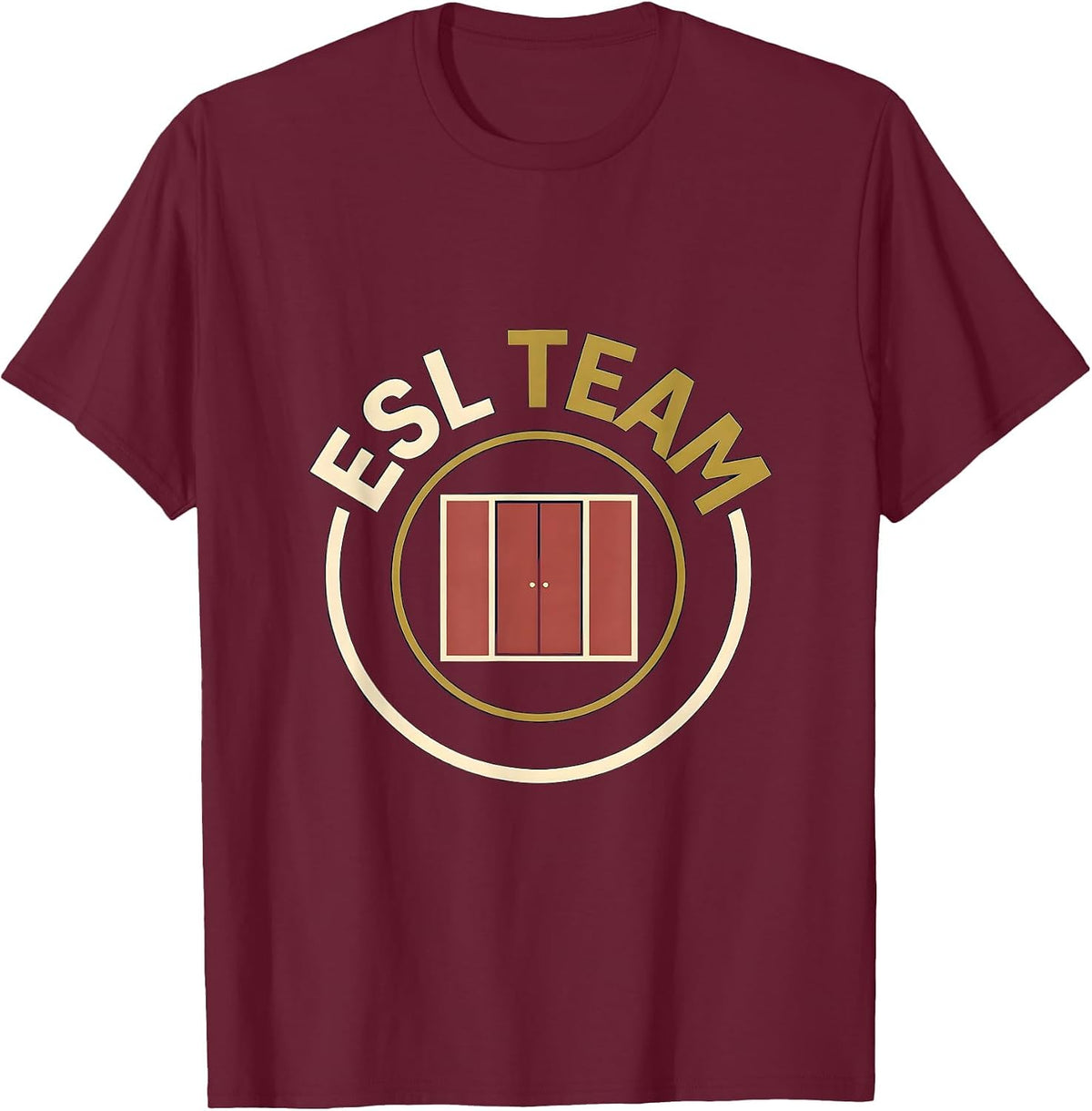 Men's ESL Team Wholesome Professional Dual Language Teacher T-Shirt - Burgundy