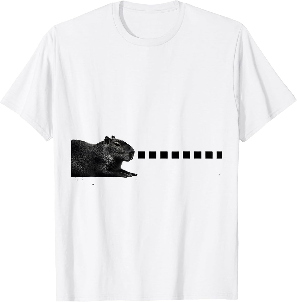 Men's Capybara Minimalist Funny Meme Gamer T-Shirt - White