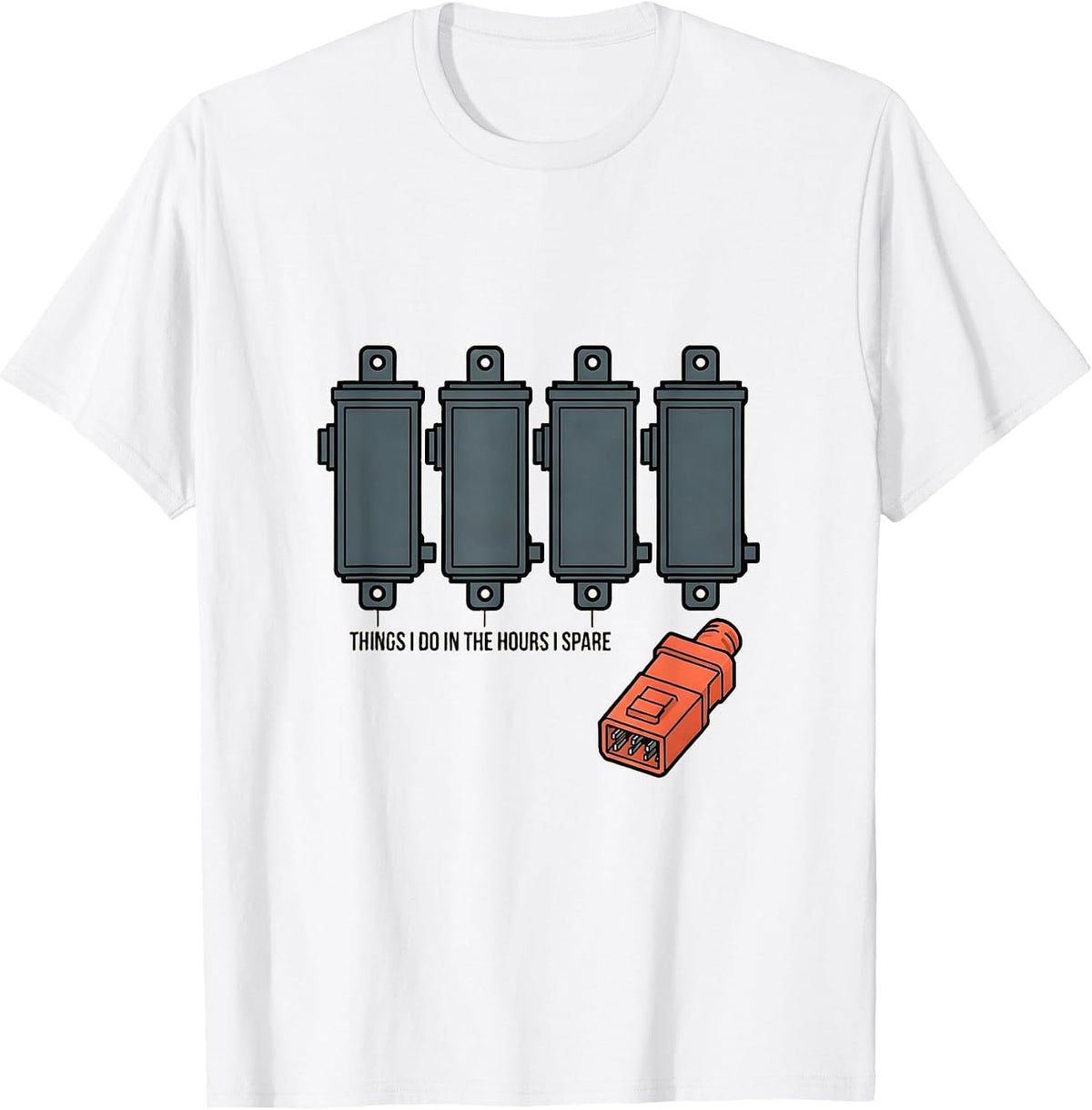 Men's Things I Do In The Hours I Spare Funny Car Guy Car T-Shirt - White