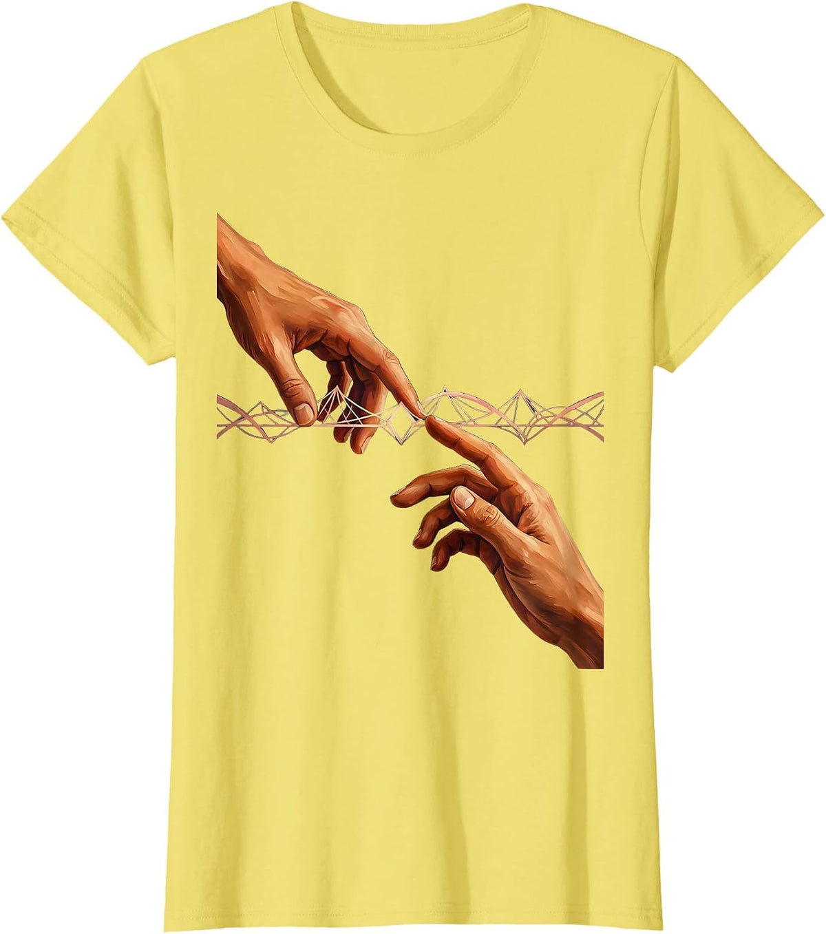 Mental Health Matters Reaching Hands Graphic T-Shirt - Lemon Yellow