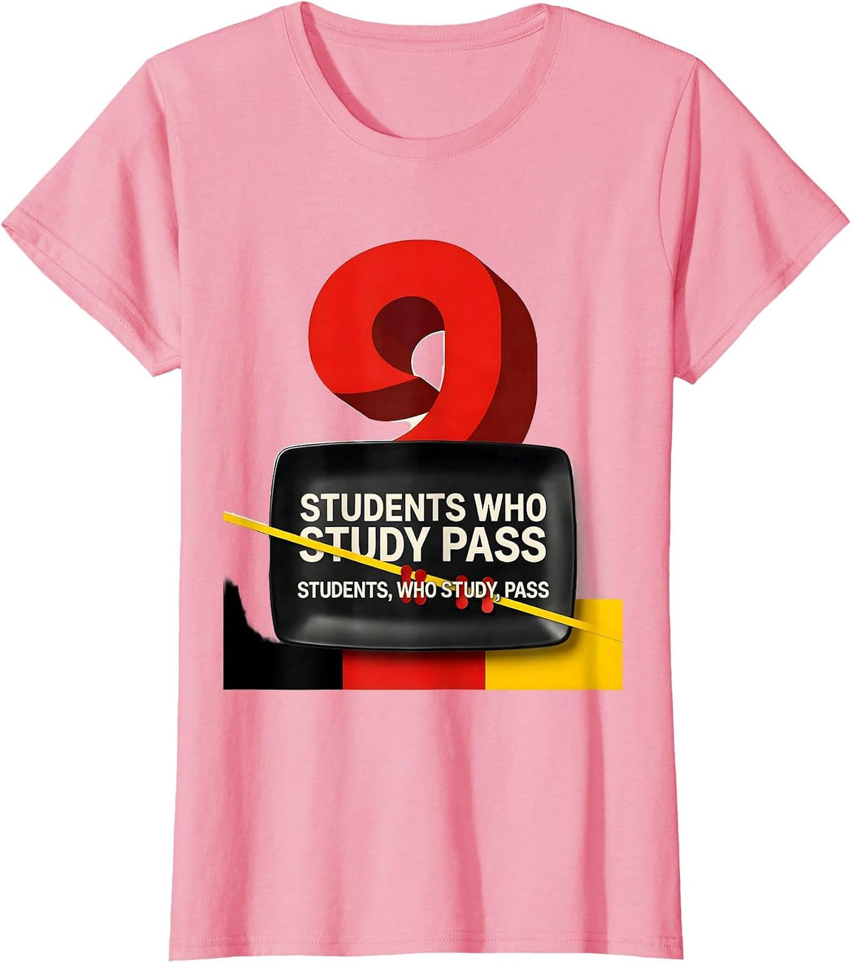 Women's Students who study pass Funny Grammar Teacher T-Shirt - Pink