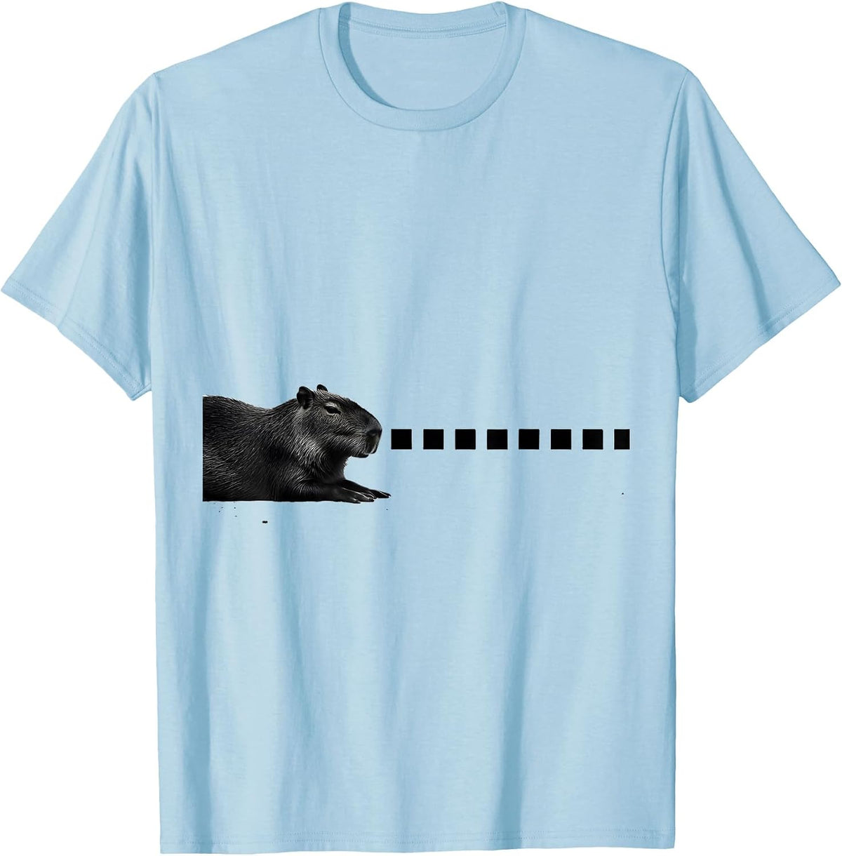 Men's Capybara Minimalist Funny Meme Gamer T-Shirt - Baby Blue
