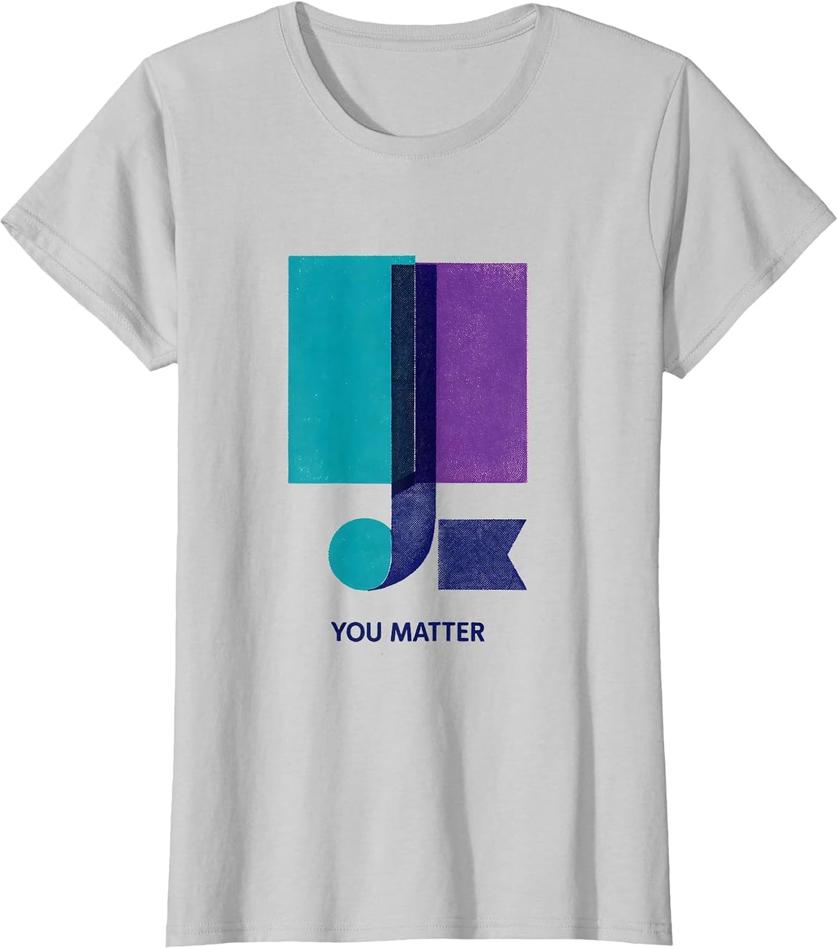 Women's You Matter Risograph Suicide Prevention Awareness Teal T-Shirt - Silver Grey