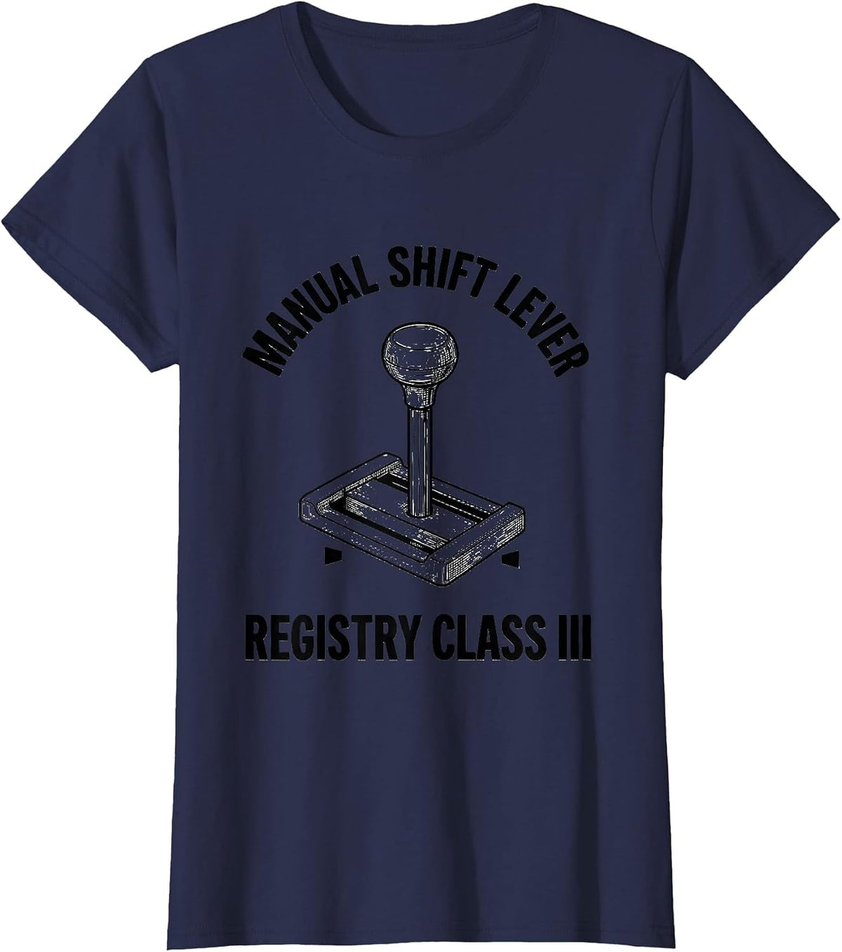 Women's Manual Shift Lever Registry Class III Car Guy T-Shirt - Navy Blue