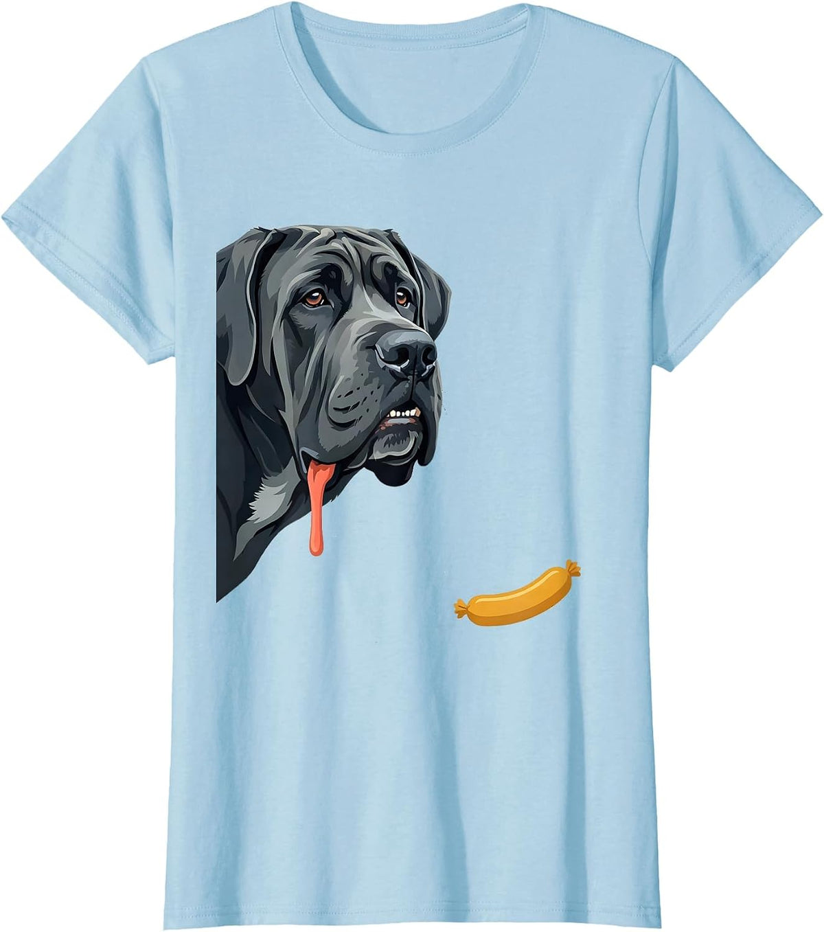 Women's Great Dane Jowls Funny Drool Dog Lover Gift T-Shirt - Baby Blue