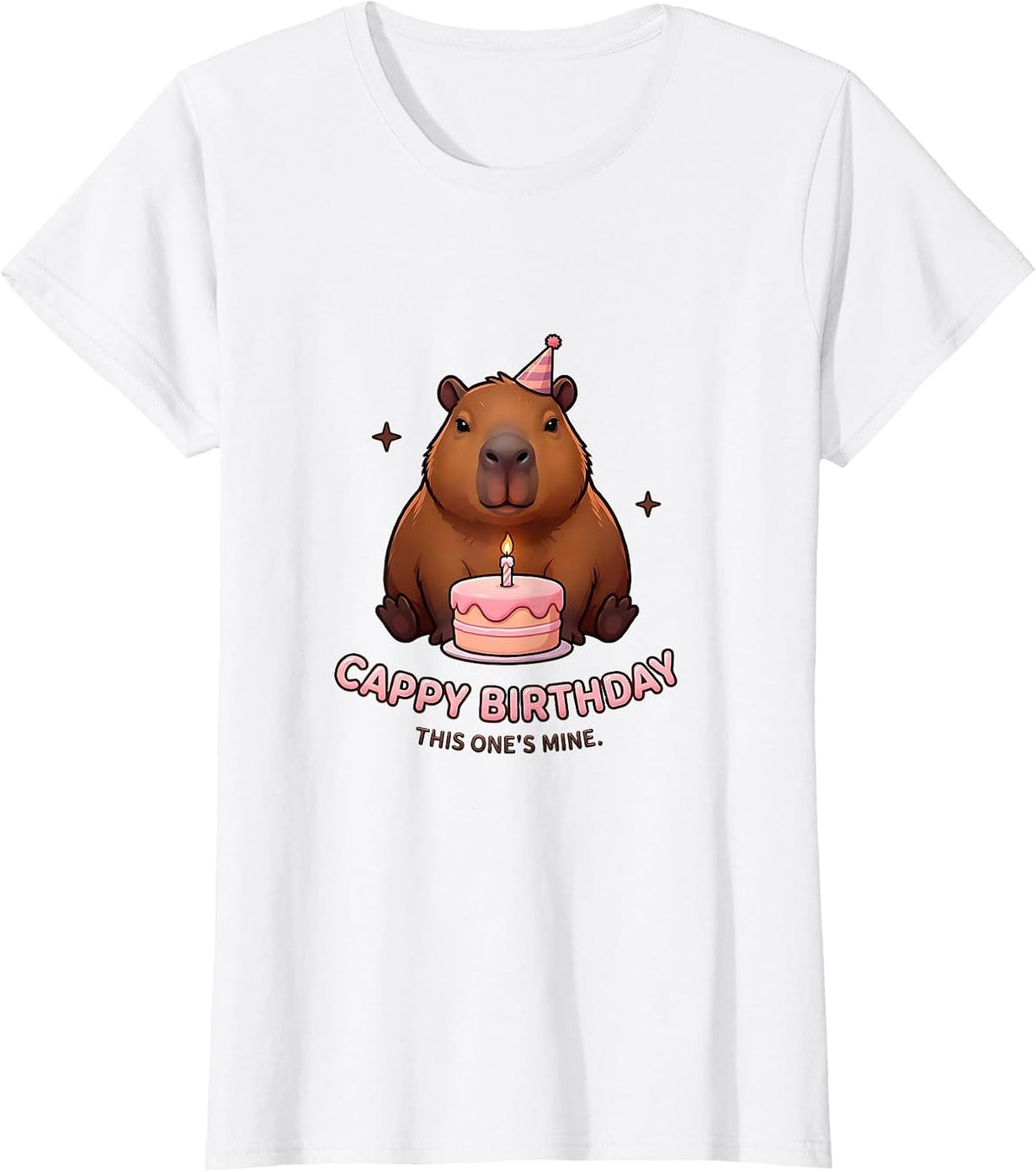 Women's Cappy Birthday This One's Mine Cute Kawaii Capybara Birthday T-Shirt - White