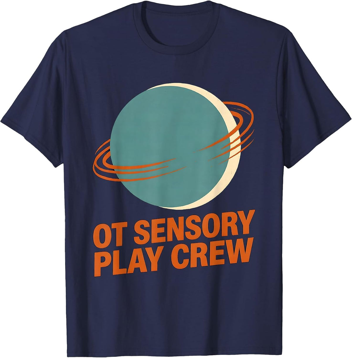 OT Sensory Play Crew Occupational Therapy Vintage OT Month T-Shirt - Navy Blue