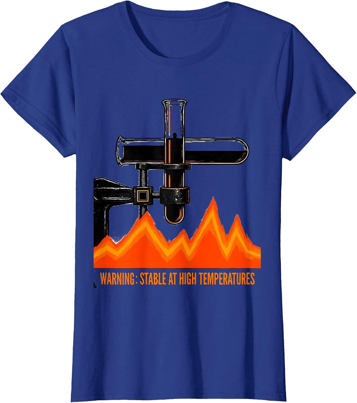 Women's Warning: Stable At High Temperatures Funny Science Teacher T-Shirt - Royal Blue