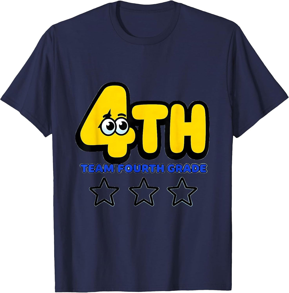 Men's Team Fourth Grade Cartoon Back To School Students Teachers T-Shirt - Navy Blue