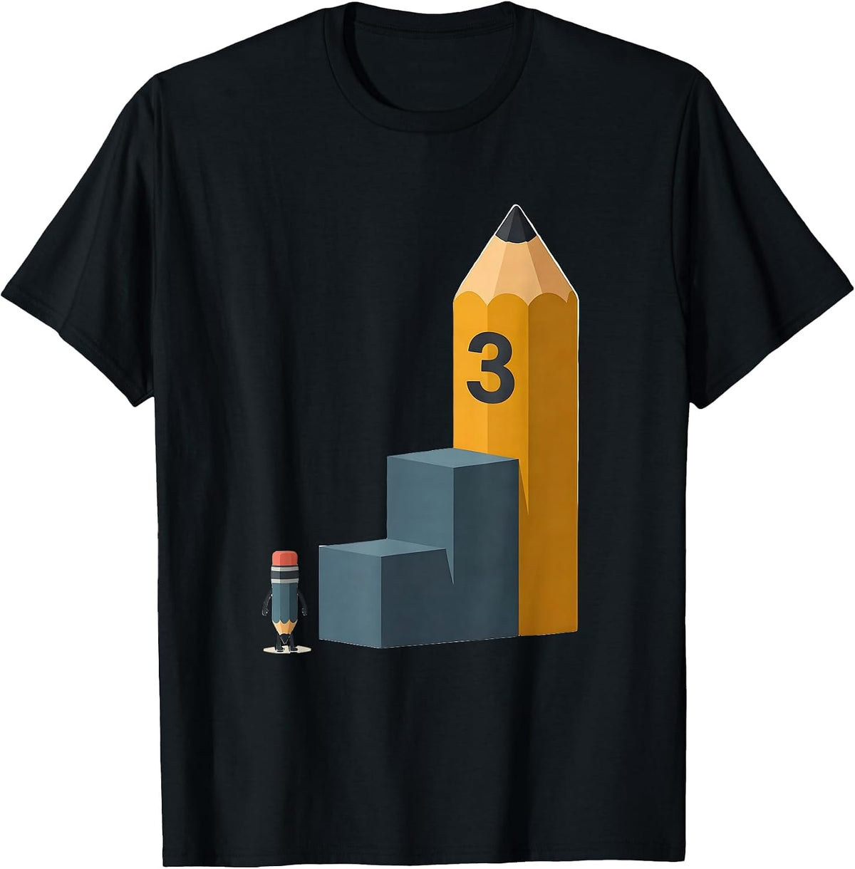 Men's 3 Back To School First Day Of School Teacher Student T-Shirt - Black