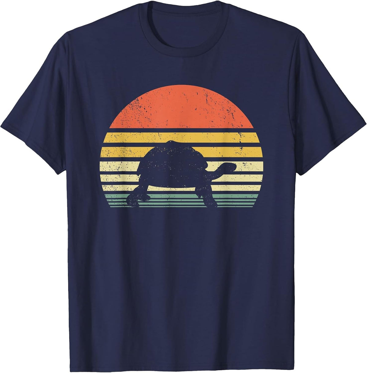 Vintage Tortoise - Land Turtle T-Shirt - Navy Blue