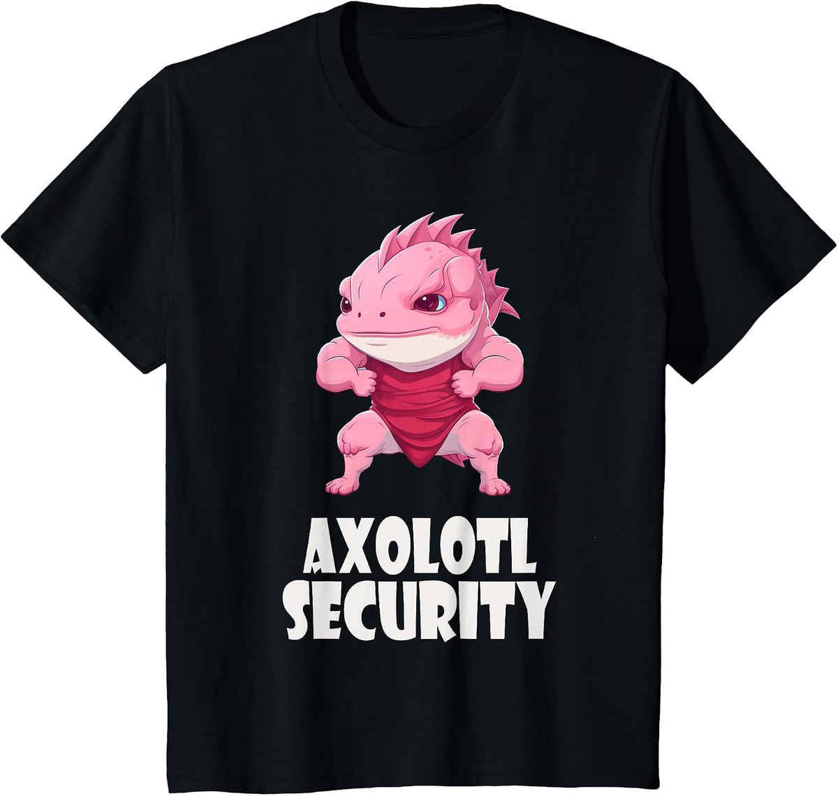 Axolotl Security Funny Muscles Axolotl Cute Halloween T-Shirt - Black