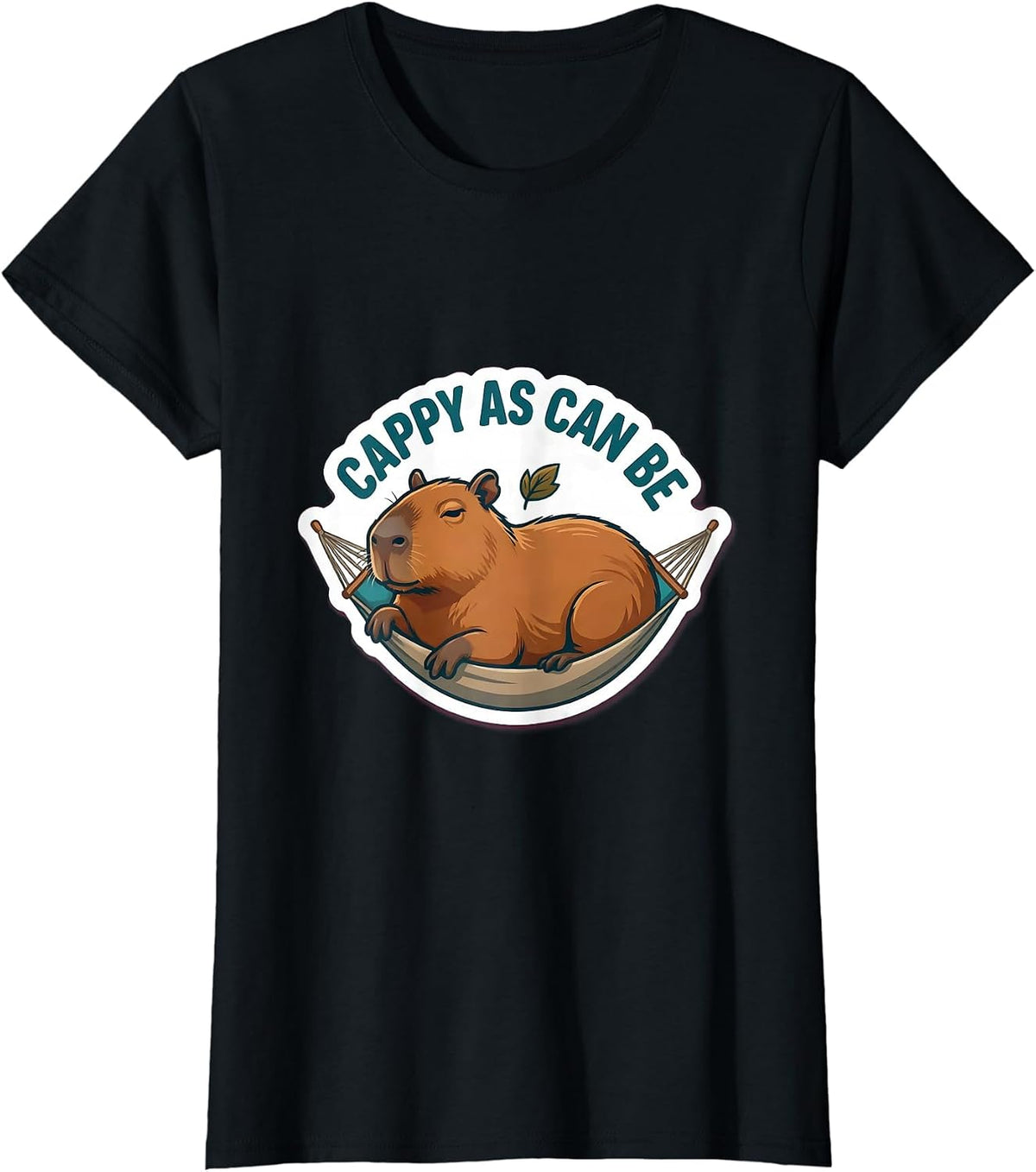 Cappy As Can Be Funny Capybara Meme Animal Humor T-Shirt - Black