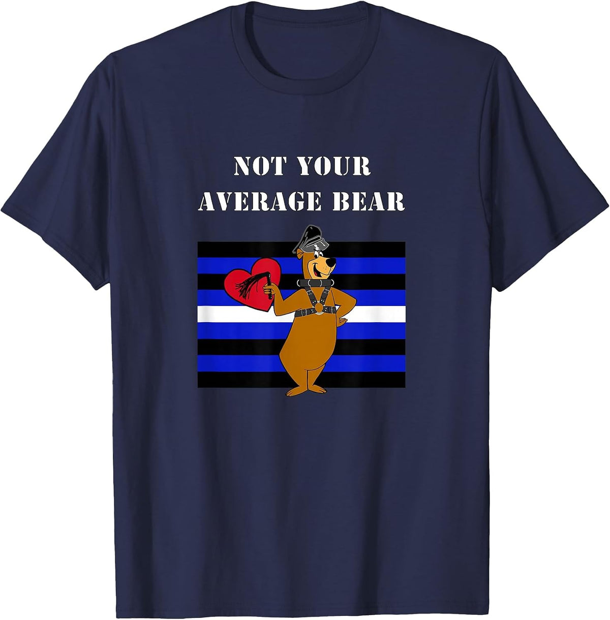 Not Your Average Bear - Leather Pride - Gay Pride T-Shirt - Navy Blue