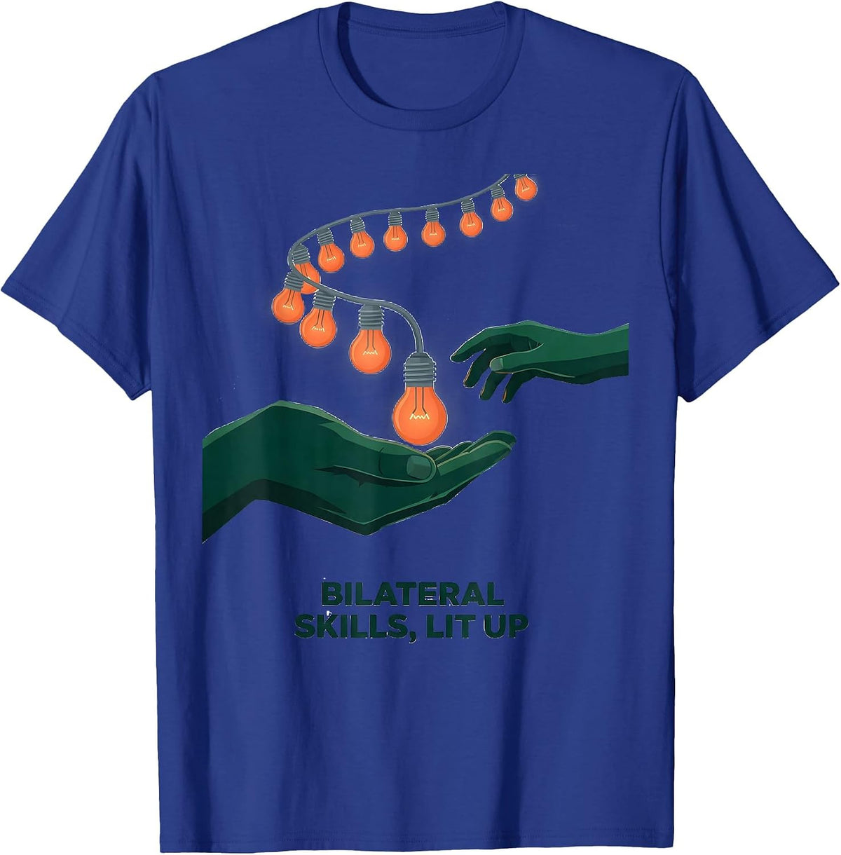 Men's Bilateral Skills Lit Up Occupational Therapy Christmas T-Shirt - Royal Blue