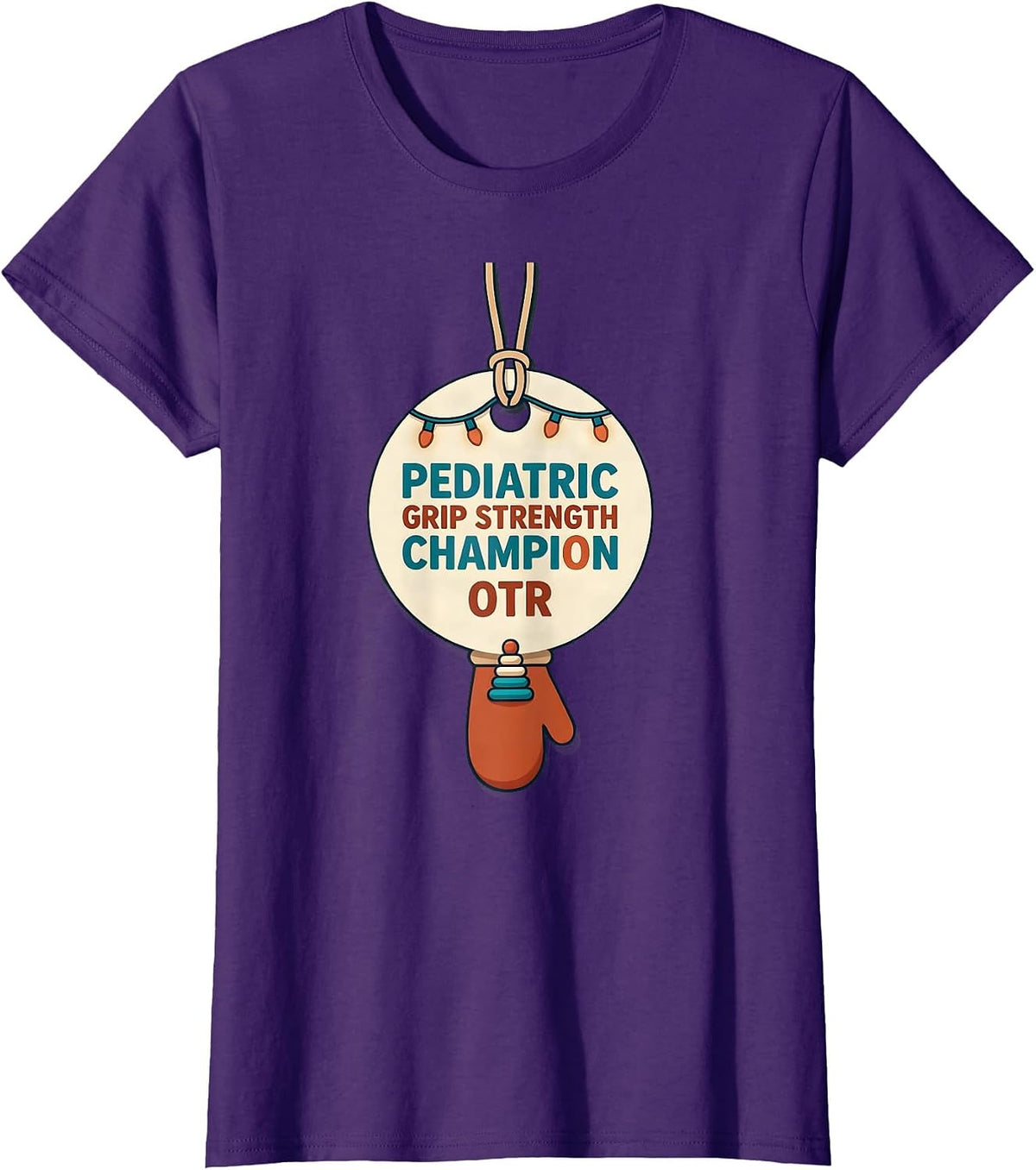 Women's Pediatric Grip Strength Champion, OTR Occupational Therapy T-Shirt - Purple