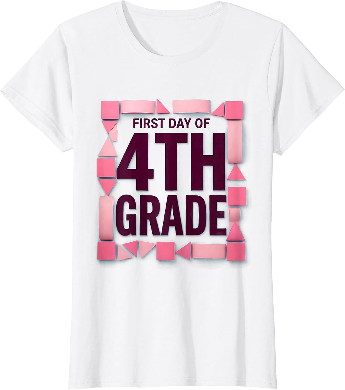 Women's First Day Of 4th Grade Cute Girly Back To School T-Shirt - White