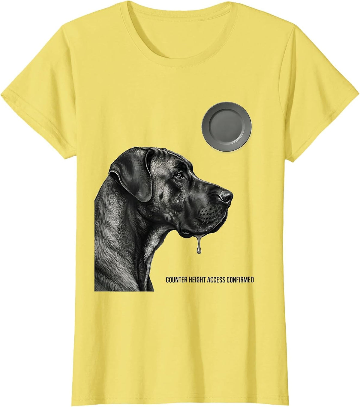 Women's Counter Height Access Confirmed Funny Great Dane Dog Mom Dog T-Shirt - Lemon Yellow