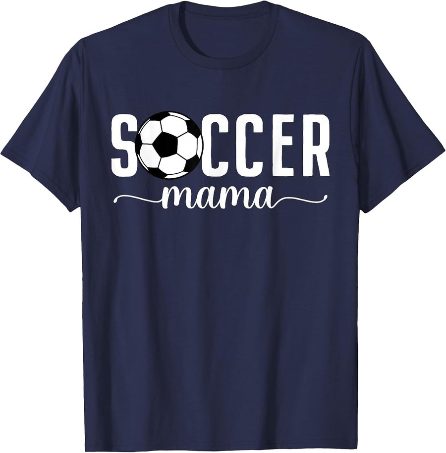Soccer Mama Mom Mother Soccer Player Mommy Womens T-Shirt - Navy Blue