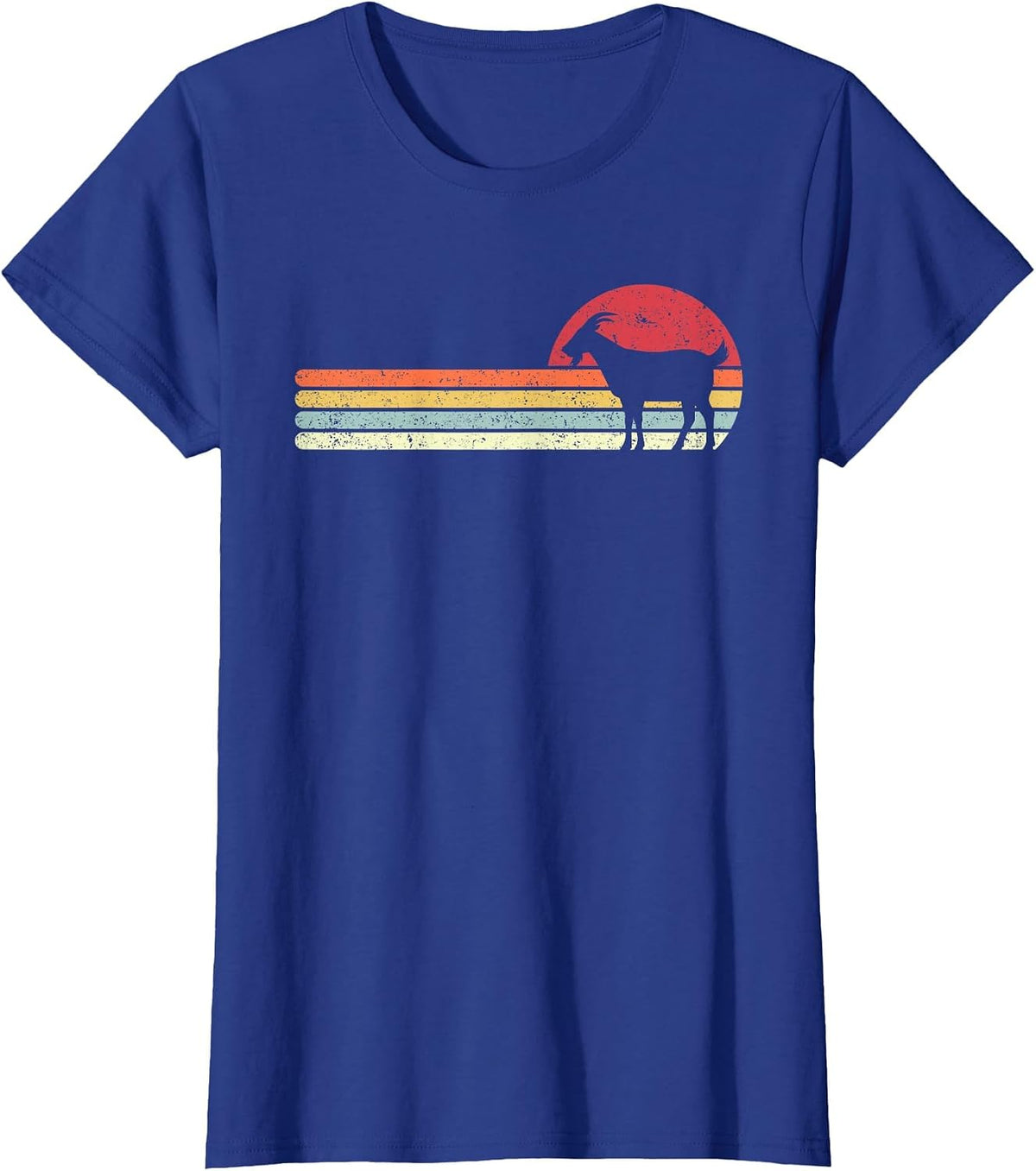 Goat Shirt. Retro Style T-Shirt T-Shirt - Royal Blue