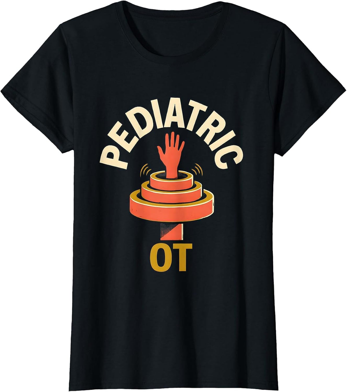 Pediatric OT Retro Screen Print Occupational Therapy T-Shirt - Black