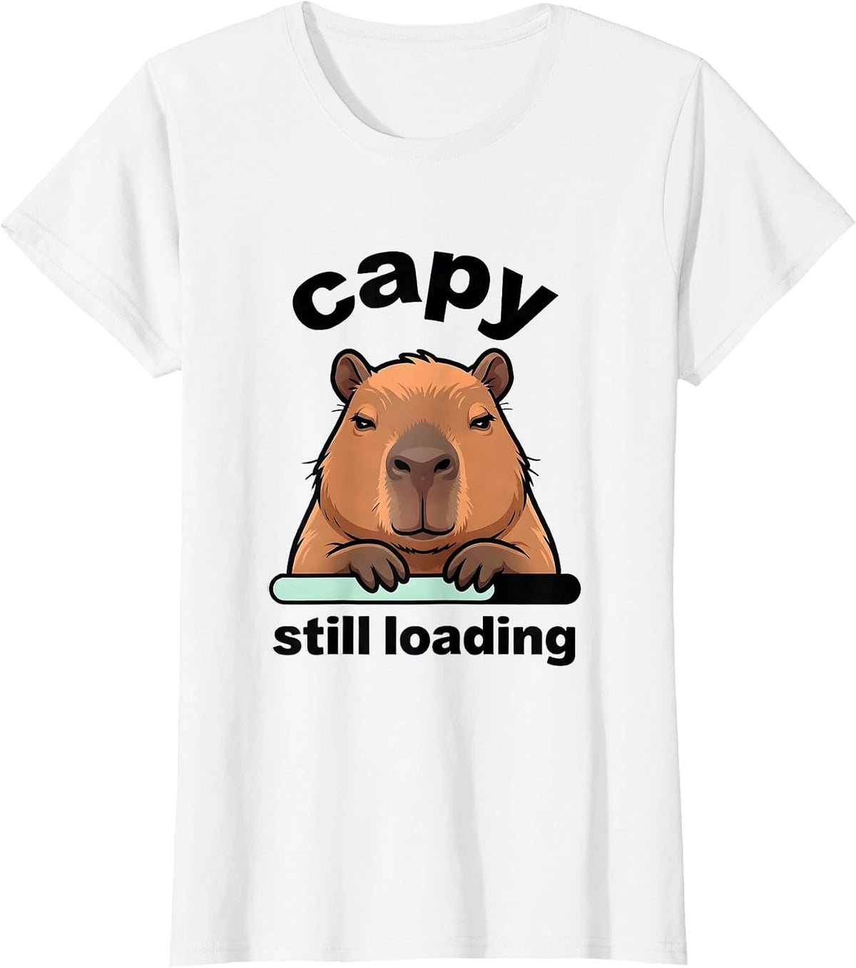 capy still loading Cute Kawaii Capybara Meme Humor Animal T-Shirt - White
