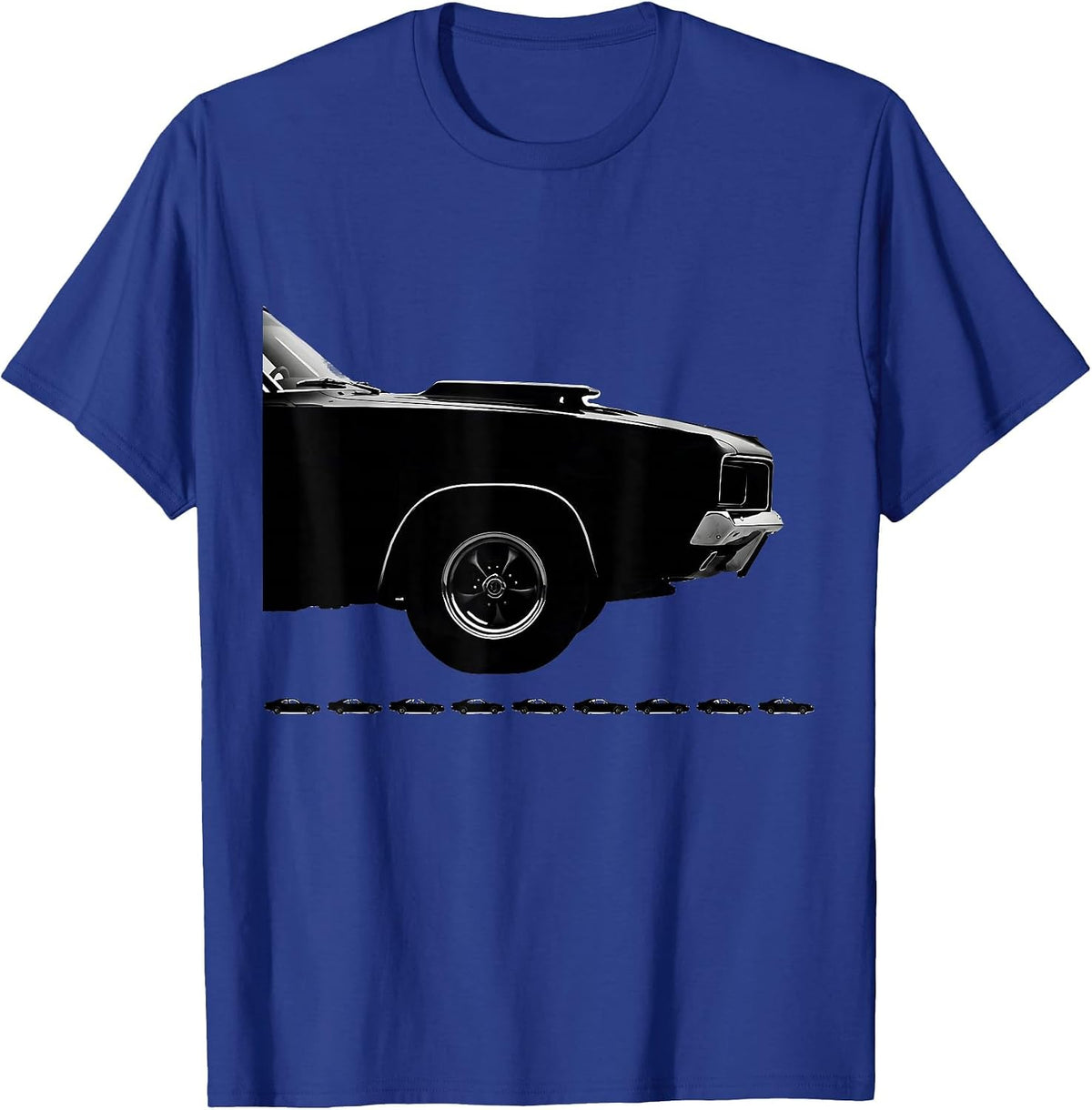 Men's Vintage Muscle Car Silhouette Classic Enthusiast Pride T-Shirt - Royal Blue