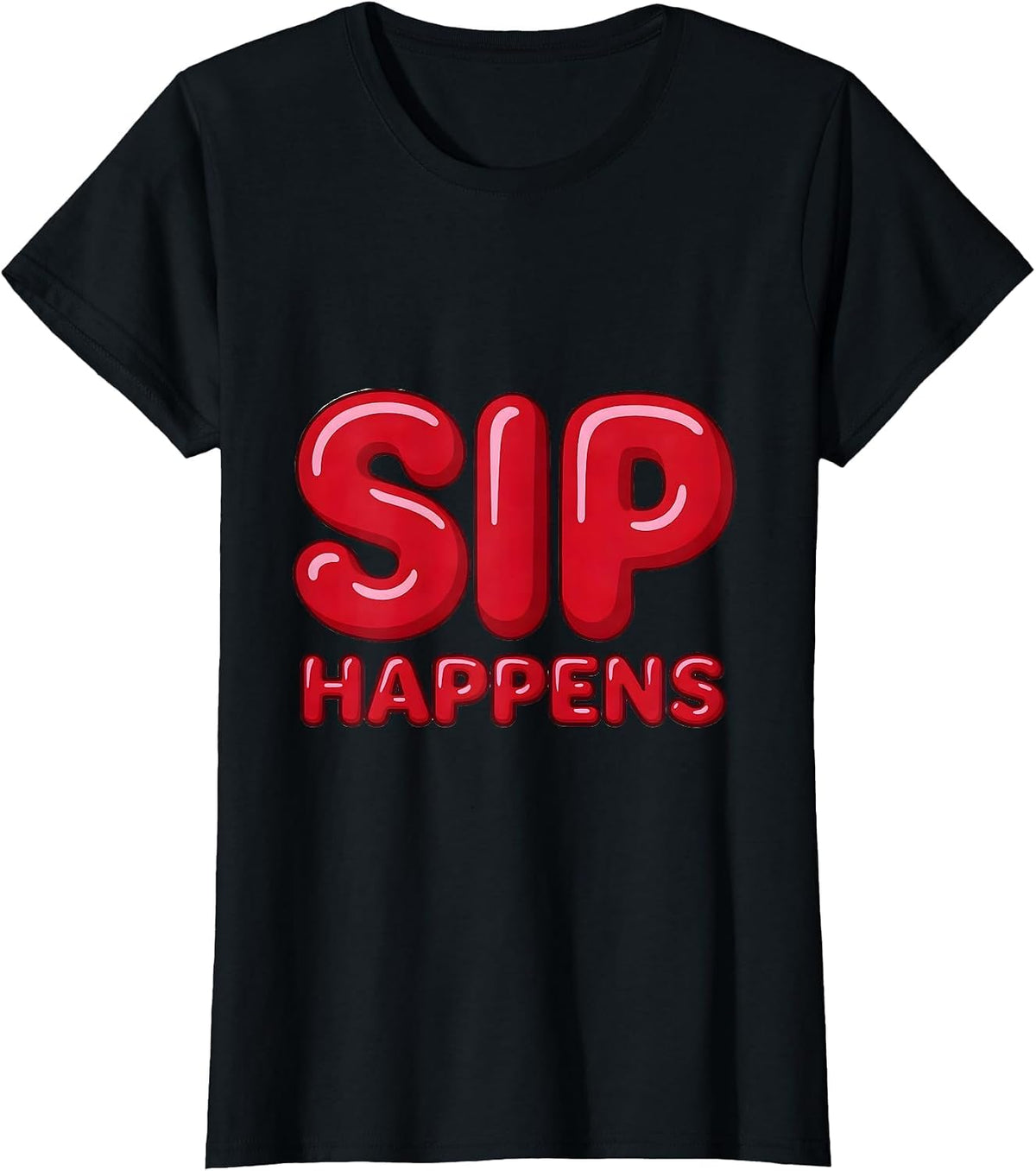 Sip Happens Funny Beer Drinking Design T-Shirt - Black