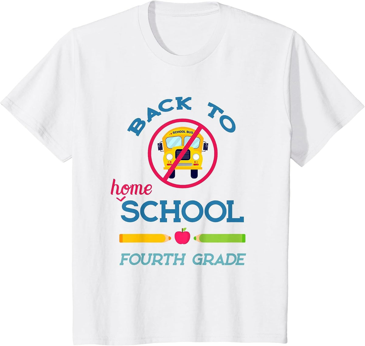 Back to Homeschool - Fourth 4th Grade School Kids Teacher T-Shirt - White