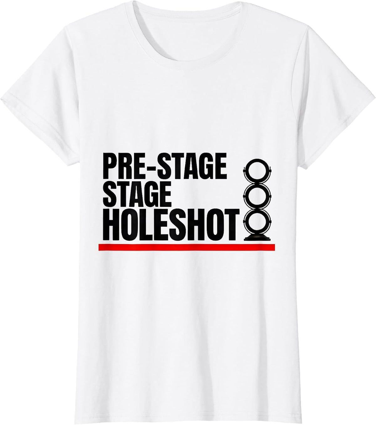 Women's Pre-Stage. Stage. Holeshot Patriotic Drag Racing Checkered T-Shirt - White