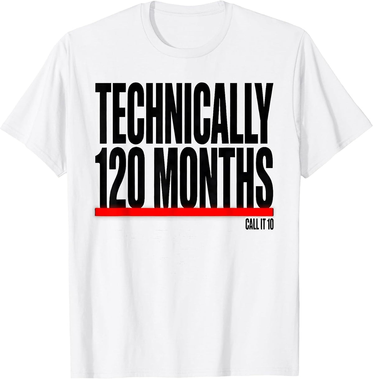 Men's Technically 120 Months Call It 10 Vintage Retro Birthday T-Shirt - White