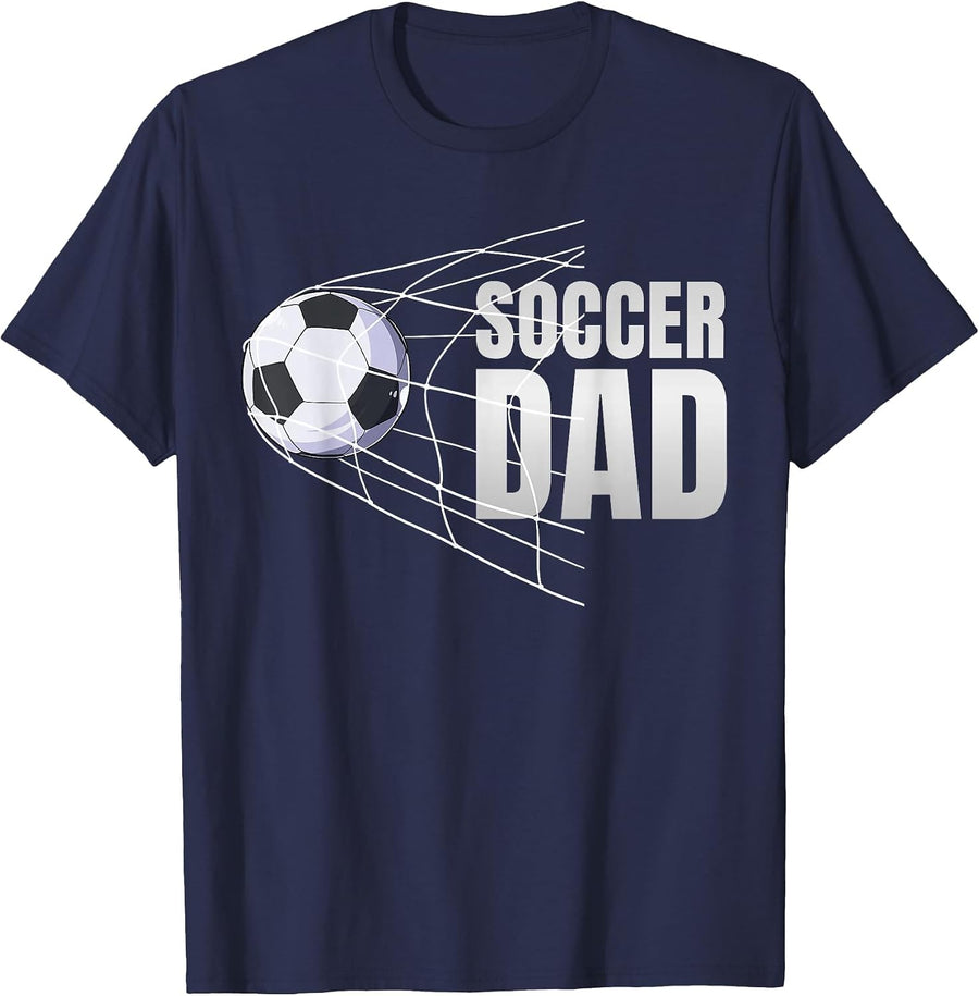 Soccer Dad Football Sport Footballer Soccer Player Father T-Shirt - Navy Blue