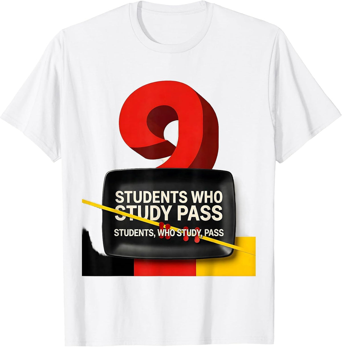 Men's Students who study pass Funny Grammar Teacher T-Shirt - White