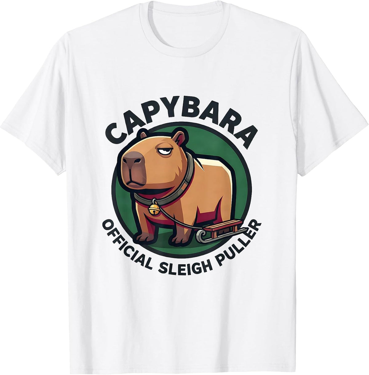 Capybara: Official Sleigh Puller Funny Ugly Sweater T-Shirt - White