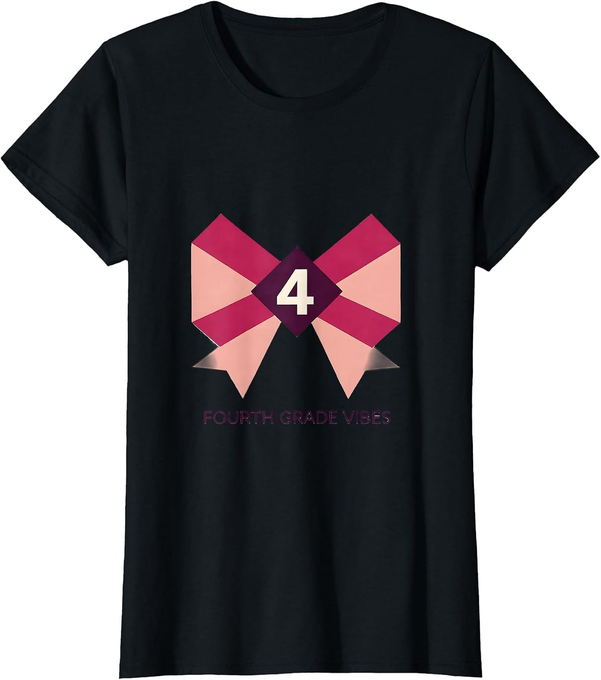Fourth Grade Vibes Coquette Bow Back to School Fourth Grade T-Shirt - Black