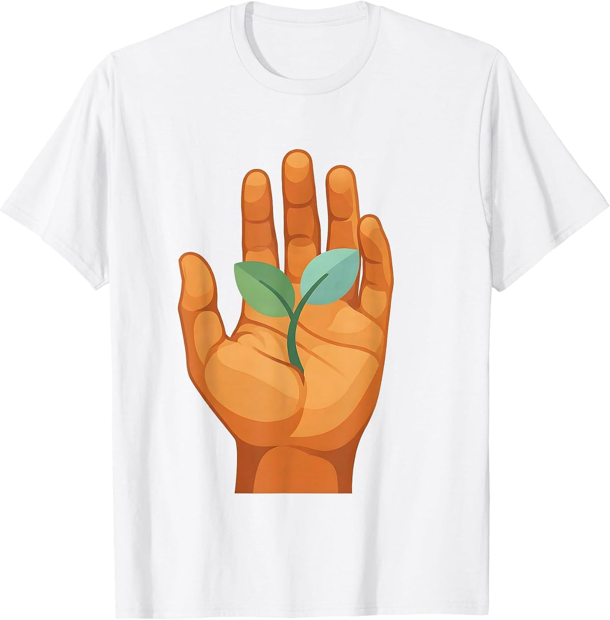 Men's Occupational Therapy Open Hand Sprout Growth Design T-Shirt - White